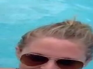 Blowjob In Public Pool By Blonde&comma; Recorded On Mobile Phone