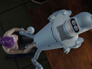 Futurama - Leela gets creampied by Bender - 3D dirty film