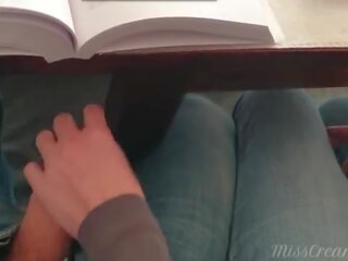Teacher jerks off a student's dick in classroom during university class - MissCreamy