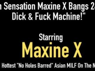 Busty Asian Maxine X Pussy Fucks 24 Inch prick & Mechanical Fuck Toy&excl;