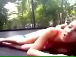 Sedusive young lady Fucks on a Trampoline