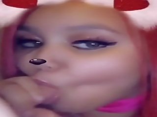 Lightskin Ebony bitch EXPOSED Sucking White pecker On Snapchat