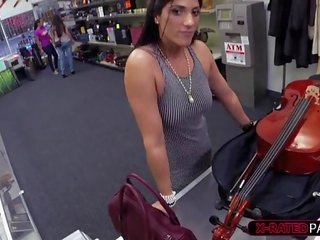Terrific and voluptuous brazillian adolescent wants to sell her Cello gets her fucked