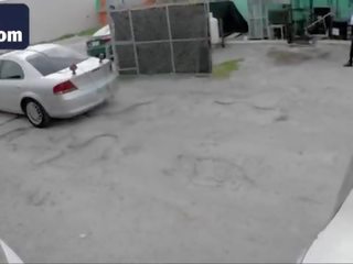 Stupendous femme fatale in stockings enjoys doggystyle fuck in tow truck