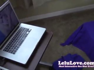 Webcam girlfriend gives you POV surprise blowjob during live vid