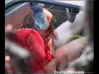 Spy cam on Horny couple having sex movie in their car